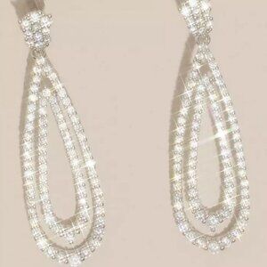 Halo Teardrop Cubic Zirconia Earrings